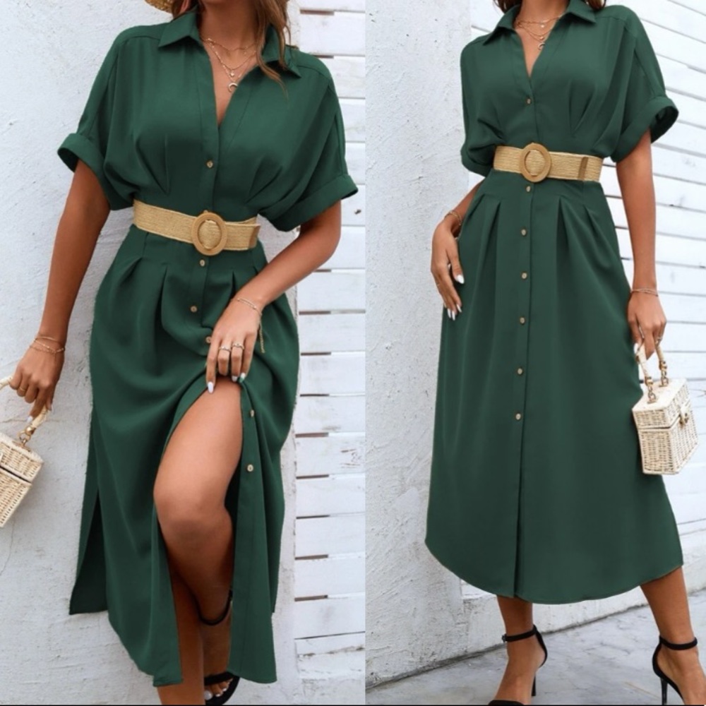 Boho button up batwing sleeve dress - Picture 9 of 14